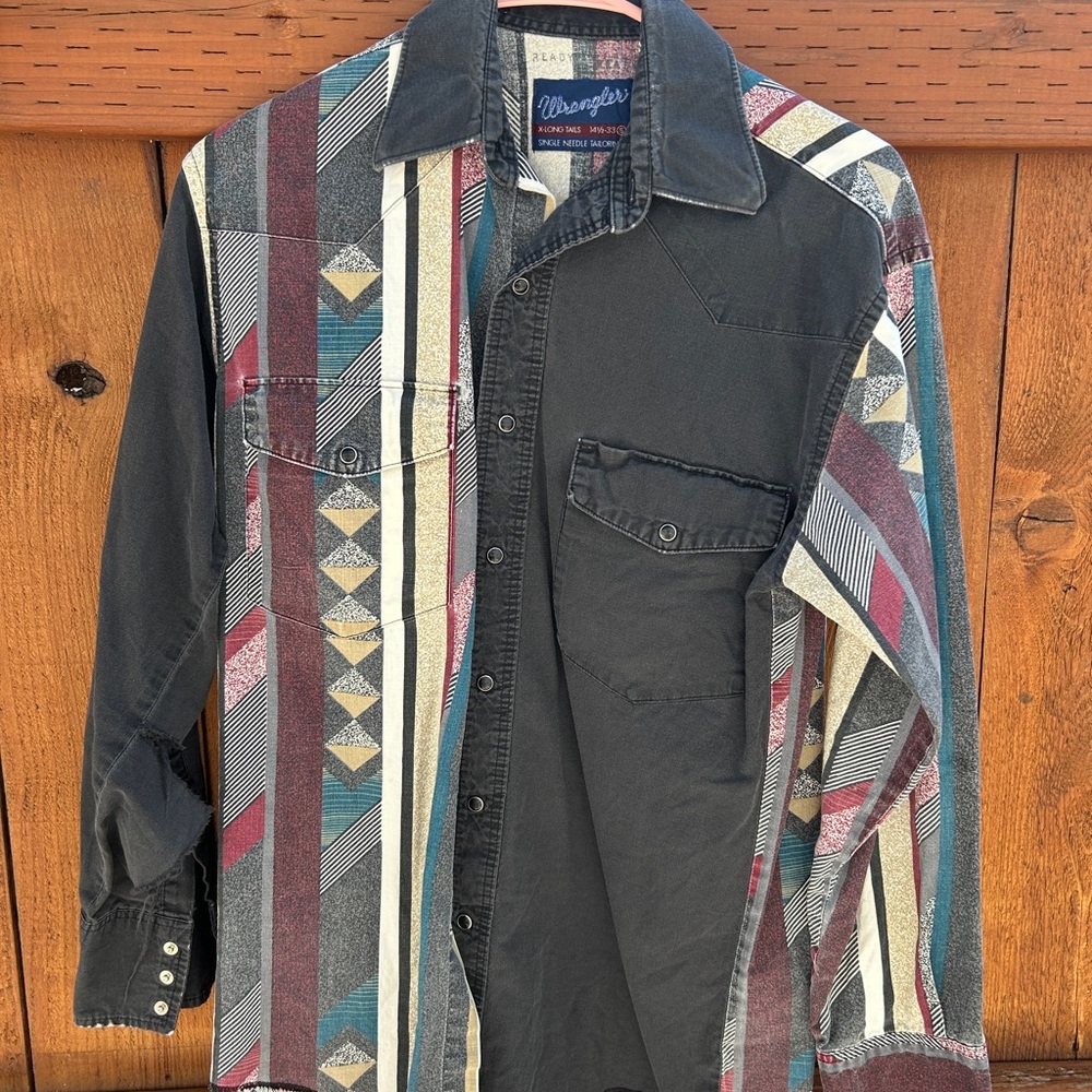 Wrangler Black and Red Lightweight Shirt Jacket